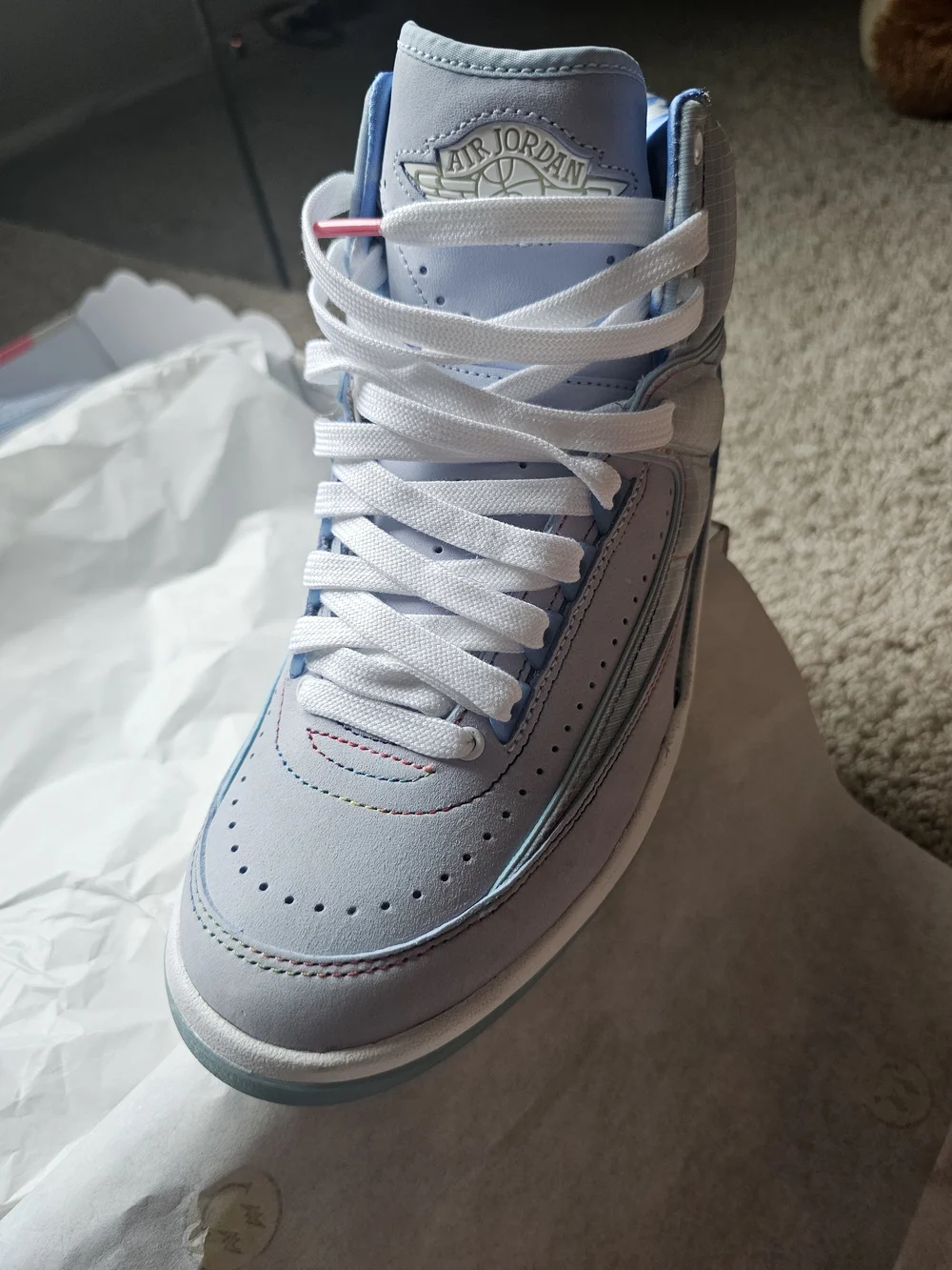 Jordan Kids High-Top Sneakers in Sky Blue and White